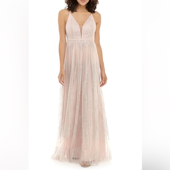 Sequin Hearts Dresses & Skirts - NWT Sequin Hearts Light Pink Glitter Gown, Size 9